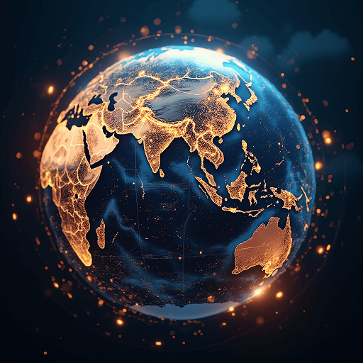 Philosophy and logic behind Soshya Token represented with a digital earth image.